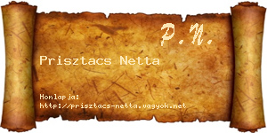 Prisztacs Netta névjegykártya